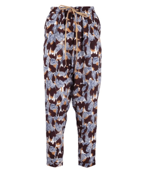 ALYSI F-LOVERS SILK PANT　ハイウエスト フローラル クロップドパンツ