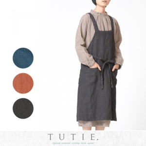 TUTIE. リネンオックス起毛エプロンワンピース