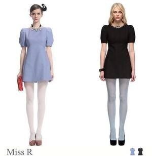 Miss R バスト下切替え美ラインフレアショットワンピース