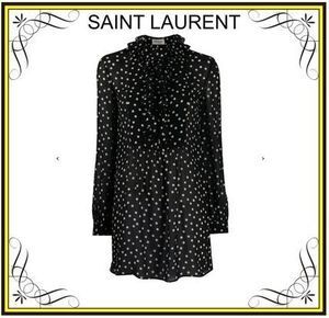 SAINT LAURENT 【Saint Laurent】フリルジャボットドレス ワンピース (Saint Laurent/ワンピース) 645997Y5B66【BUYMA】
