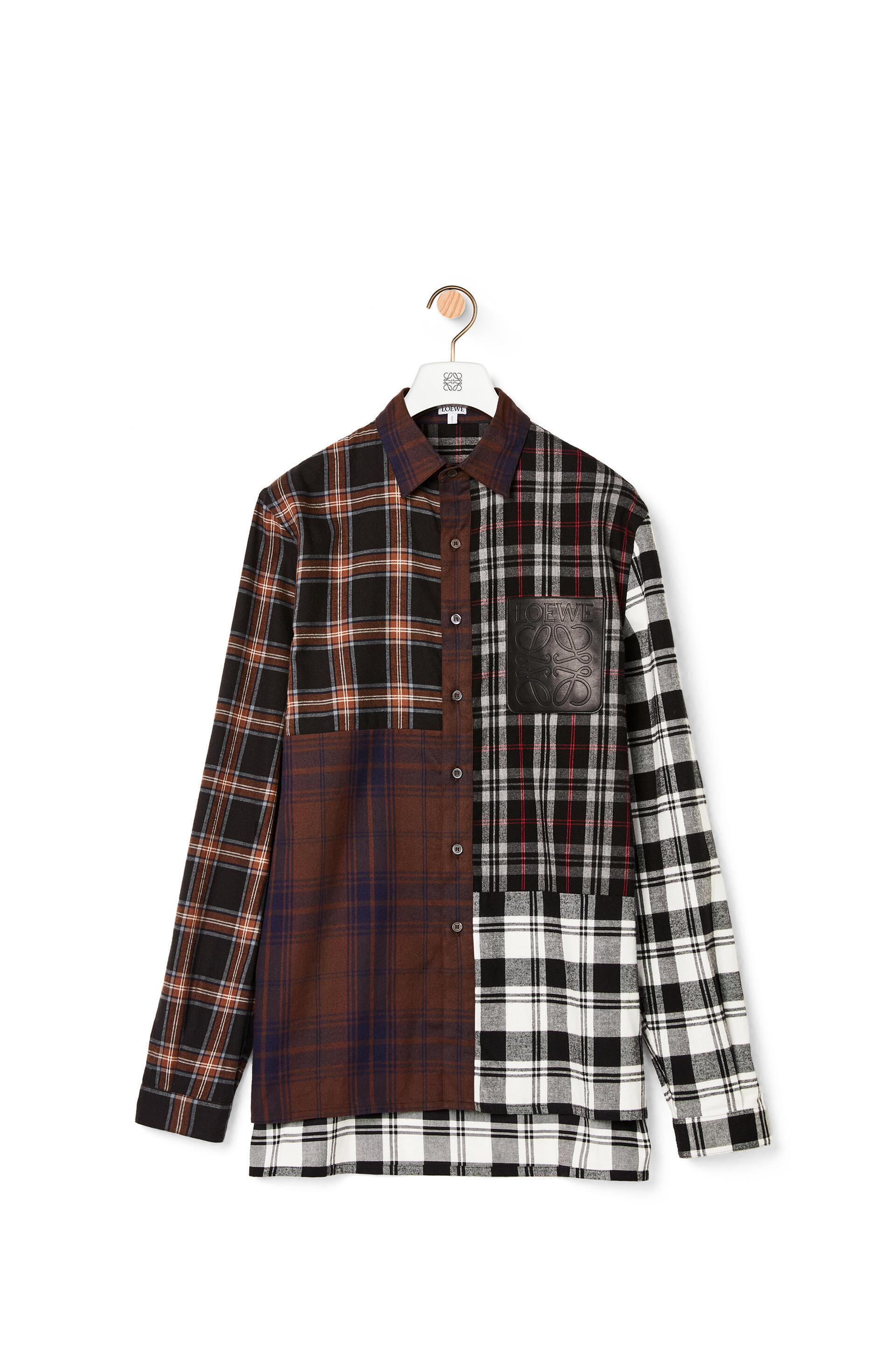 LOEWE パッチワーク オーバーサイズ シャツ（チェック コットン）