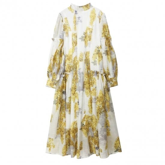 SAAAGE boutique パネルミモザロングドレス 21SS