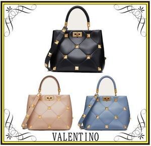VALENTINO 【VALENTINO】ローマンスタッズ ナッパレザー ハンドルバッグ (VALENTINO/ハンドバッグ) WW2B0I96BSFGF9 WW2B0I96BSF0NO WW2B0I96BSF56Y【BUYMA】