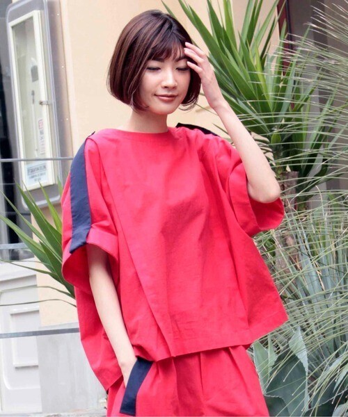 avie ワイドスリーブコットンブラウス