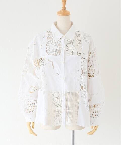MALION vintage cutwork lace ブラウス