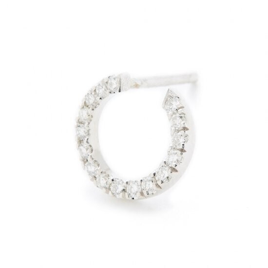 oeau karma pierced earring / small circle×diamond