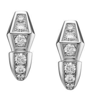 BVLGARI White Gold and Diamond Serpenti Earrings