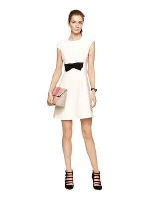 kate spade new york creme de la creme stretch crepe bow dress