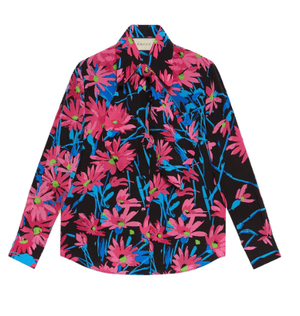 Gucci フローラル シルクシャツ