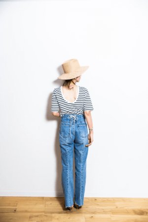 mite back silhouette denim