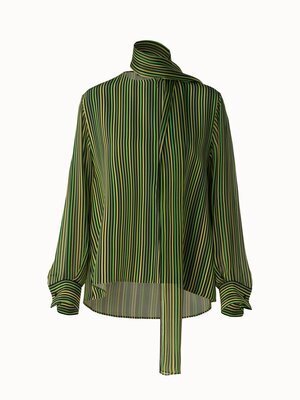 Akris シルククレープ・ストライプチュニック
