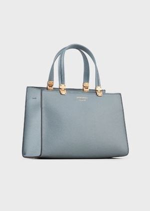 EMPORIO ARMANI スモールハンドバッグ 再生レザー製 スクリーンプリントロゴ