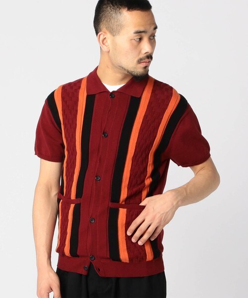 BEAMS PLUS ショートスリーブ ストライプニット