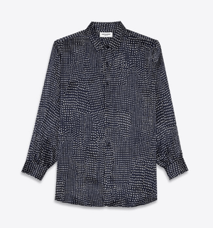 SAINT LAURENT ドットシルクサテンのウエスタンシャツ