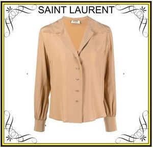 SAINT LAURENT 【Saint Laurent】オープンカラーブラウス (Saint Laurent/ブラウス・シャツ) 650056Y100W【BUYMA】