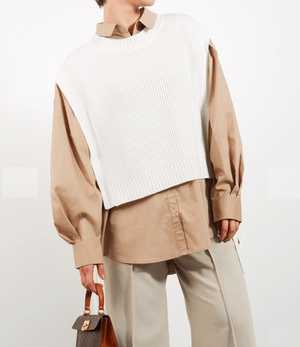 LADYMADE サイドリボン畦ニットベスト