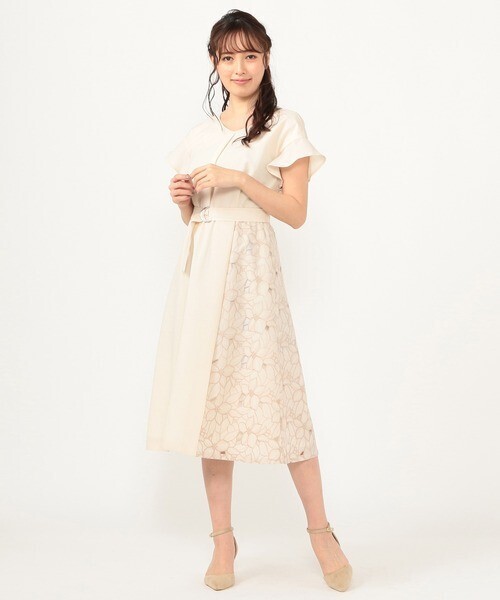 LAISSE PASSE サイドカットワークワンピース