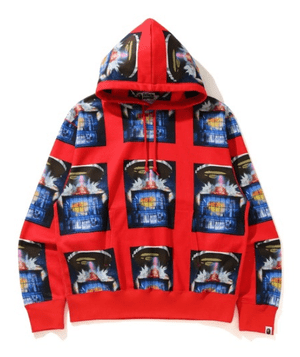 A BATHING APE BAPE INVASION RELAXED FIT PULLOVER HOODIE M