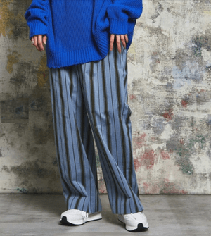 MAISON SPECIAL MANTECO/マンテコ ストライプ1タックイージーワイドパンツ