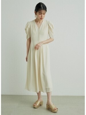 Lily Brown シフォンタックワンピース