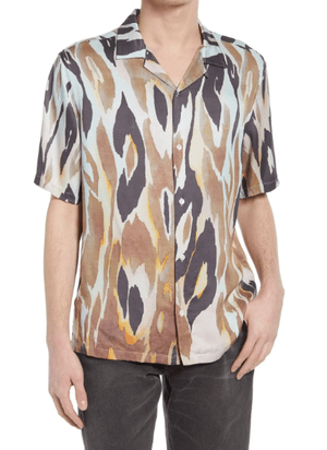ALLSAINTS Fuego Short Sleeve Button-Up Camp Shirt