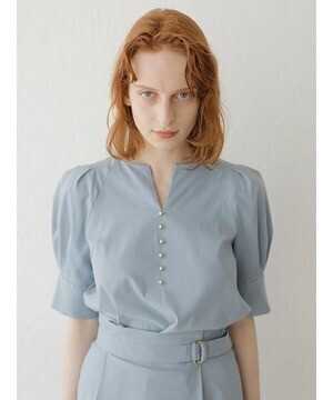 TONAL ハイストレッチボリュームスリーブブラウス