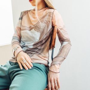 MARTE Marble Sheer Tops