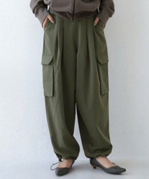 antiqua 裾ドロストカーゴパンツ パンツ レディース 秋冬 ・pk-00649