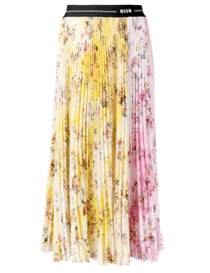 MSGM フローラル プリーツスカート