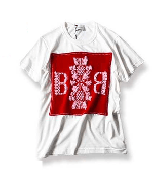 Barrie カシミアパッチ付きクルーネックTシャツ 半袖
