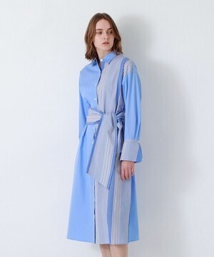 LOVELESS サックスストライプ ロングシャツ ドレス