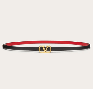 VALENTINO VLOGO SIGNATURE シャイニーカーフスキン リバーシブルベルト 8 MM