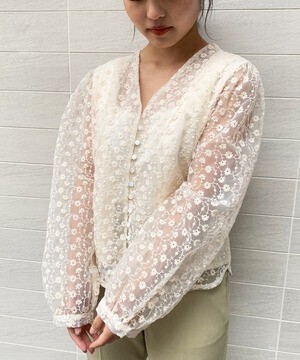 frunco VネックレースBL