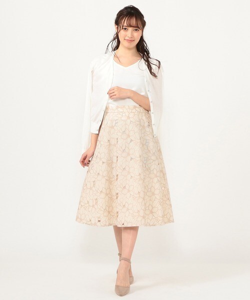 LAISSE PASSE カットワークフレアースカート