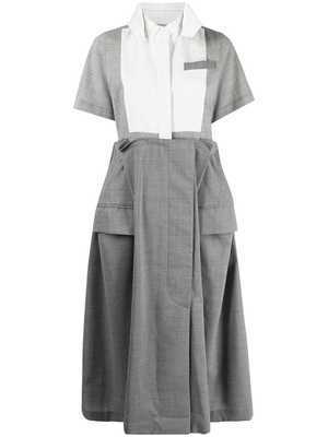 SACAI バイカラー シャツドレス