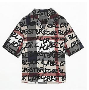 BLACK LABEL CRESTBRIDGE ビッグスケールクレストブリッジチェックロゴプリントシャツ