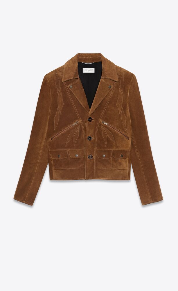 SAINT LAURENT ヴィンテージスエードのリーフジャケット