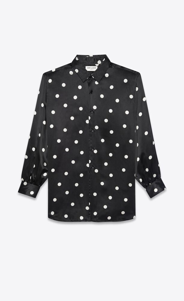 SAINT JAMES WESTERN SHIRT IN DOTTED SILK SATIN