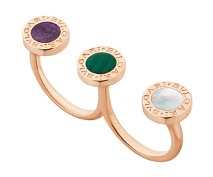 BVLGARI 2フィンガーリング ［PG×スギライト×マラカイト×マザーオブ パール］