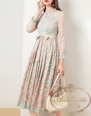 Antoinette 花柄 上品 レース ワンピース