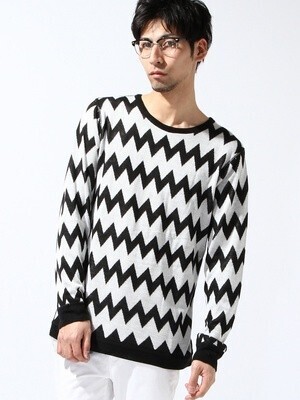 WEGO ZIGZAGボーダーニット