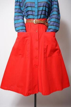 Bernet Made In Euro Red Flare Skirt