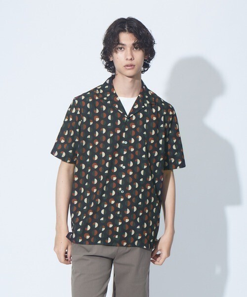 ABAHOUSE WEB別注】ドット柄 オープンカラー シャツ