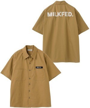 MILKFED. BACK LOGO WORK SHIRT