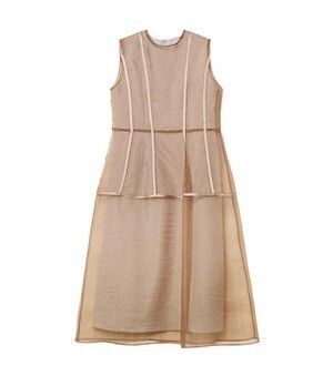 LE CIEL BLEU Sculpted Organza Overlay Dress