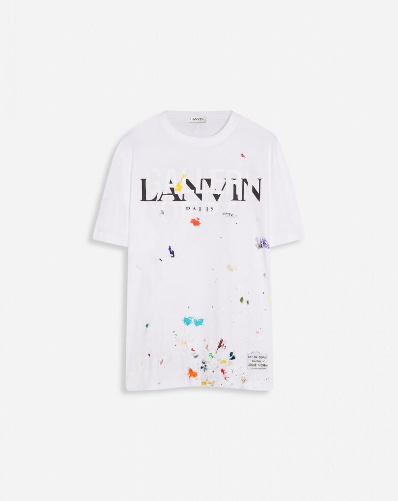 LANVIN LOGOS PRINTED T-SHIRT LANVIN X GALLERY DEPT. WITH PAINT MARKS