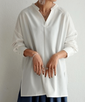 antiqua スキッパーシャツ シャツ レディース トップス 長袖 無地・pk-00693