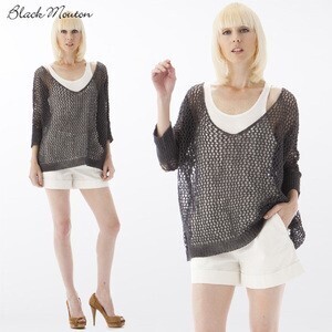 Black Mouton ラメリネンプルオーバー