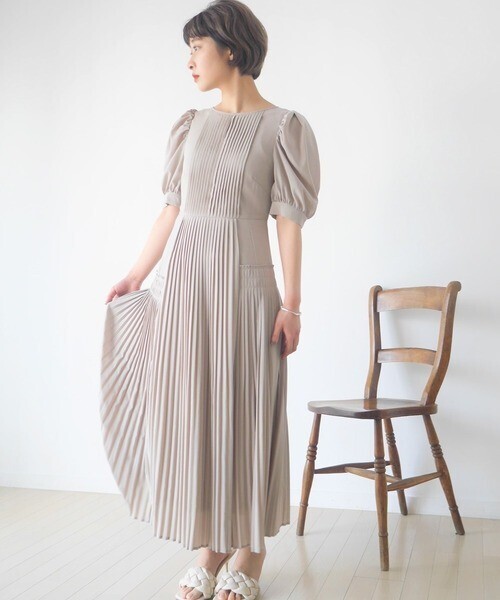 LADYMADE アシメプリーツワンピース