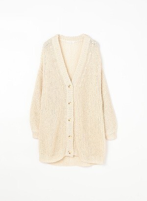 LOUNIE 片畦ロングニットカーディガン